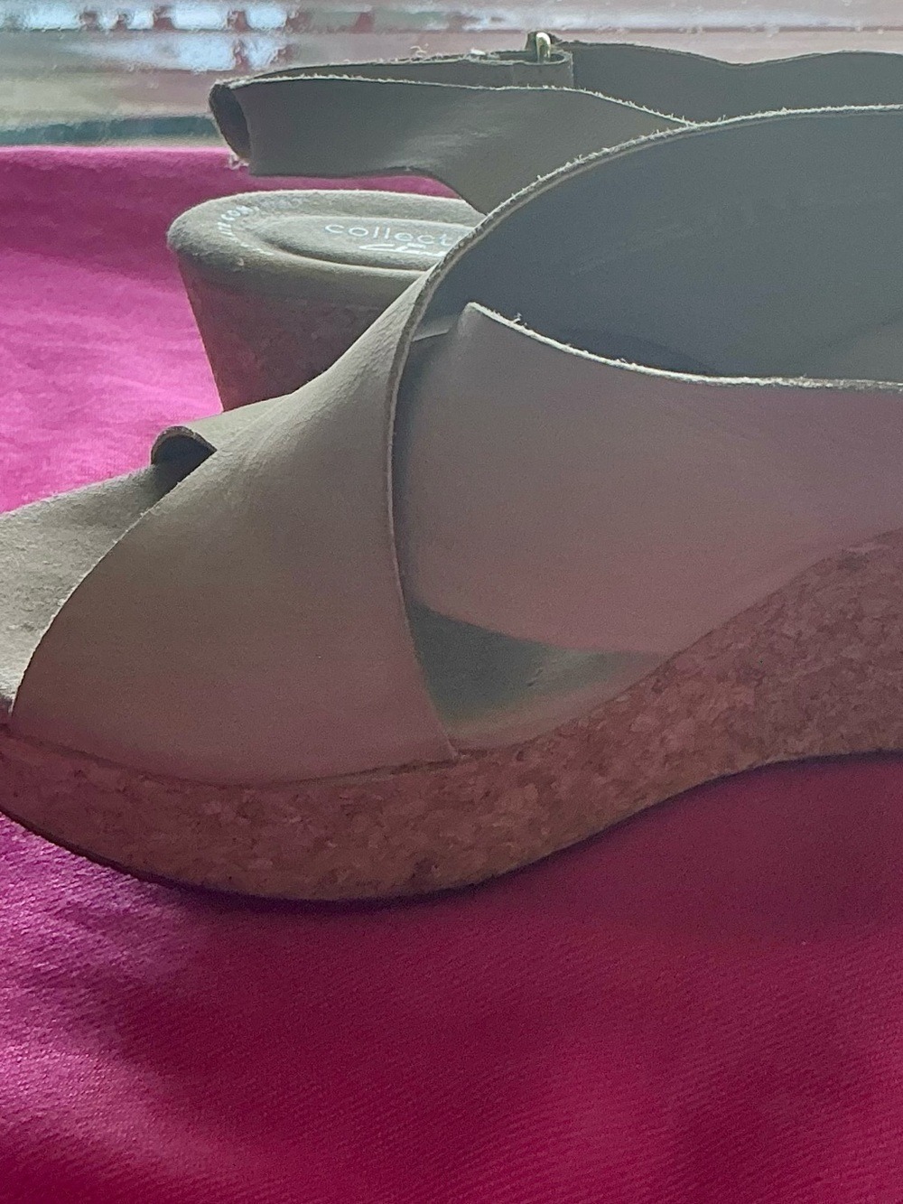 Clarks Beige Cork Wedge Sandal - Picture 7 of 10